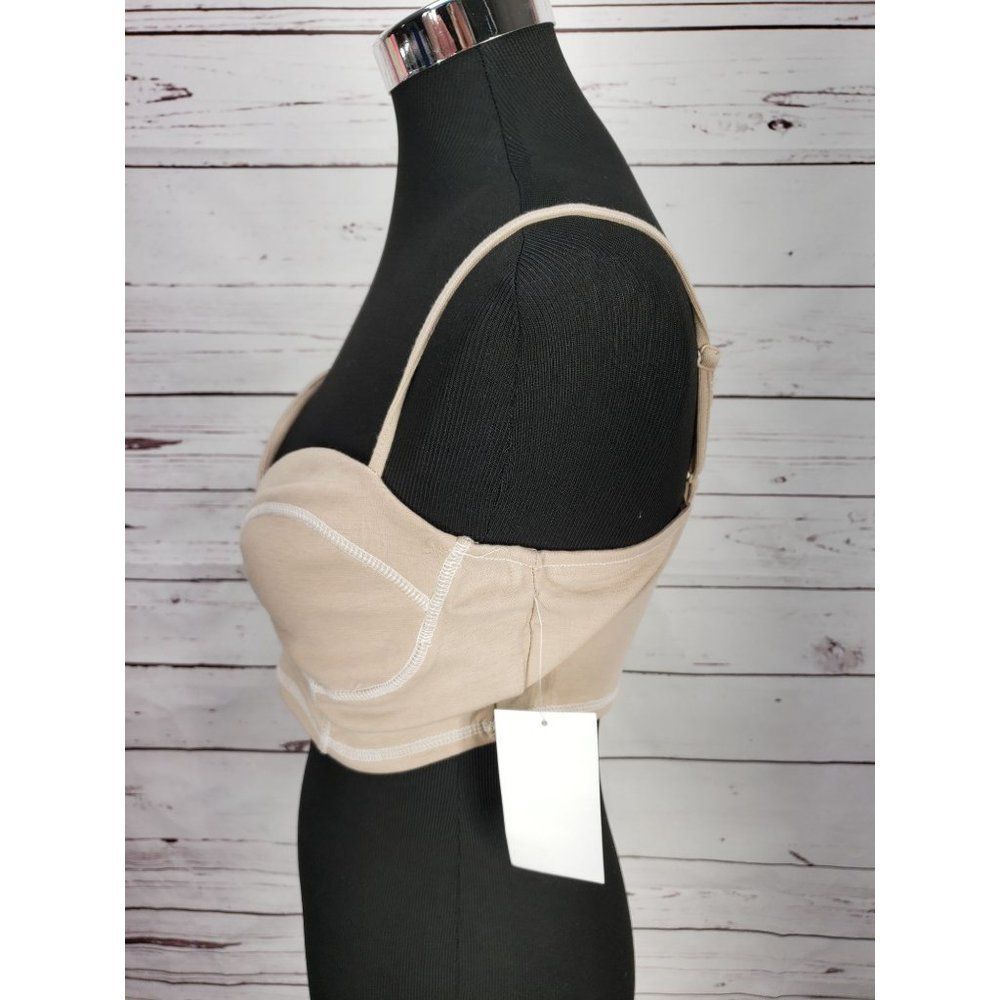 J For Justify Beige Pullover Sleeveless Adjustable Crop Top Size Medium - Picture 10 of 13